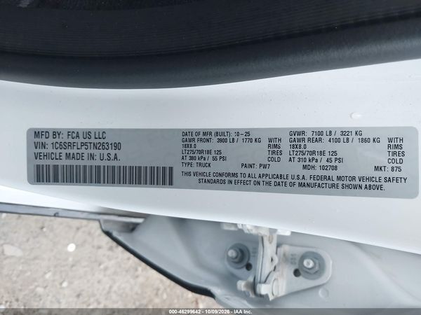 2026 RAM 1500 REBEL  4X4 5'7 BOX — I9