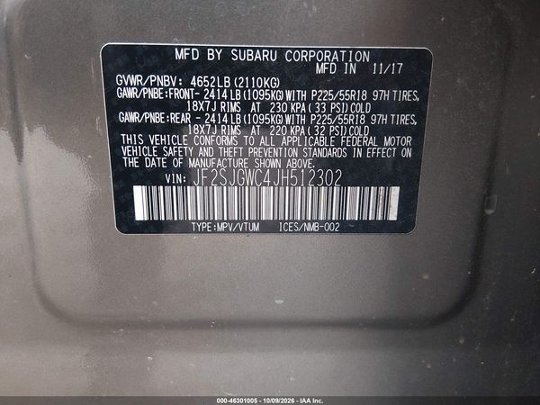 2018 SUBARU FORESTER 2.0XT TOURING — I9