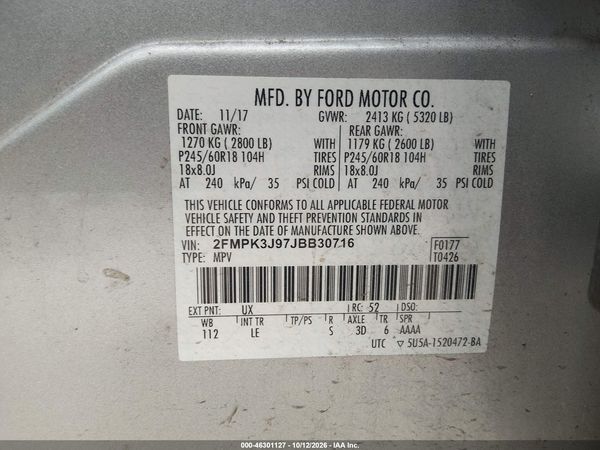 2018 FORD EDGE SEL — I9