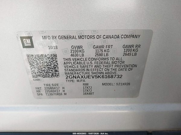2019 CHEVROLET EQUINOX LT — I9