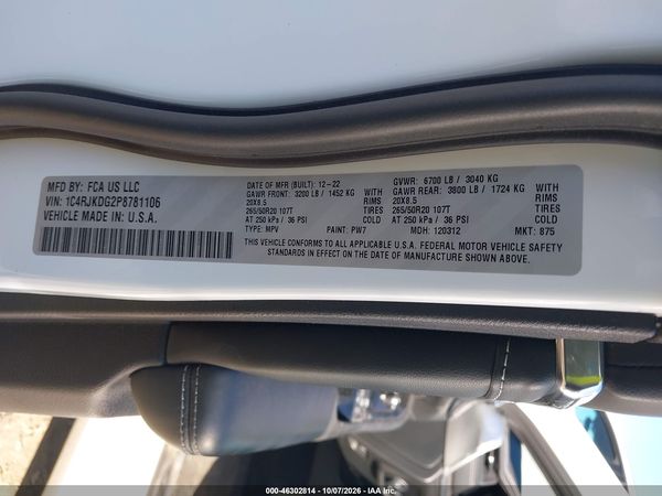 2023 JEEP GRAND CHEROKEE L OVERLAND 4X4 — I9