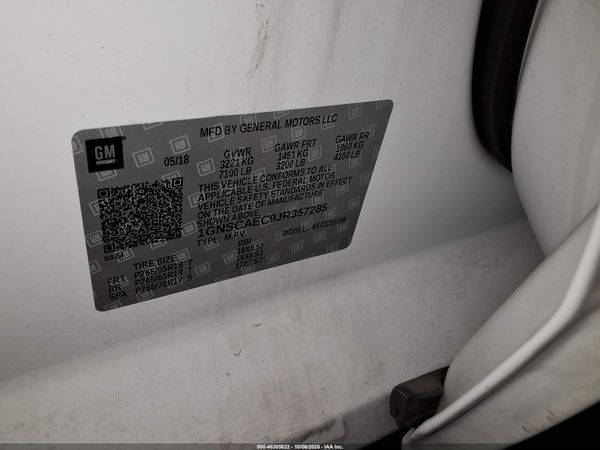 2018 CHEVROLET TAHOE LS — I9