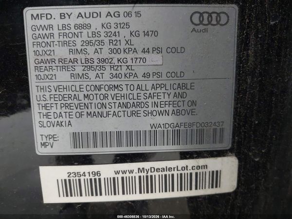 2015 AUDI Q7 3.0T S LINE PRESTIGE — I9