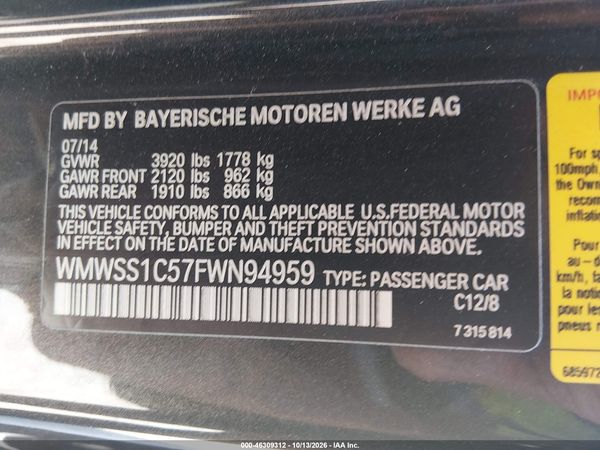 2015 MINI PACEMAN COOPER — I9