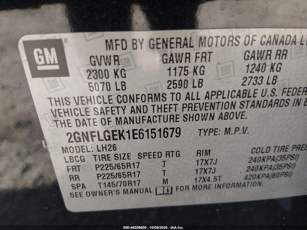2014 CHEVROLET EQUINOX 2LT — I9