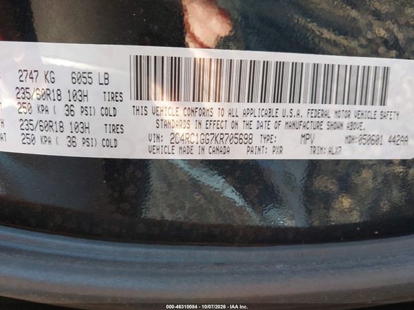 2019 CHRYSLER PACIFICA LIMITED — I9