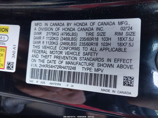 2024 HONDA CR-V EX-L AWD — I9