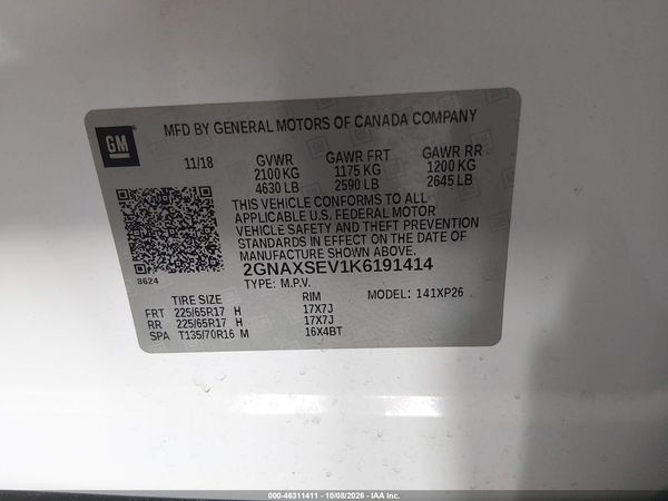 2019 CHEVROLET EQUINOX LS — I9