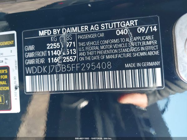 2015 MERCEDES-BENZ E 550 E550 — I9