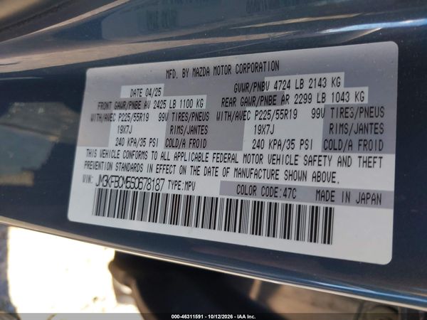 2025 MAZDA CX-5 2.5 S CARBON EDITION — I9