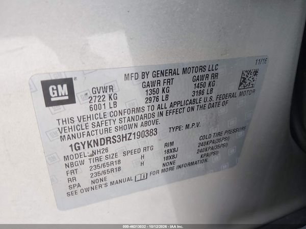 2017 CADILLAC XT5 LUXURY — I9