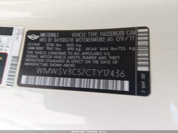 2012 MINI COOPER S — I9