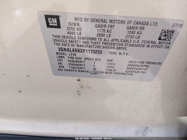 2015 CHEVROLET EQUINOX LS — I9