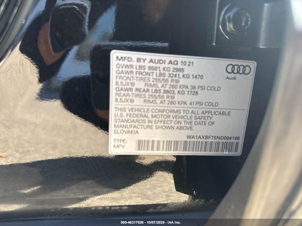 2022 AUDI Q7 — I9