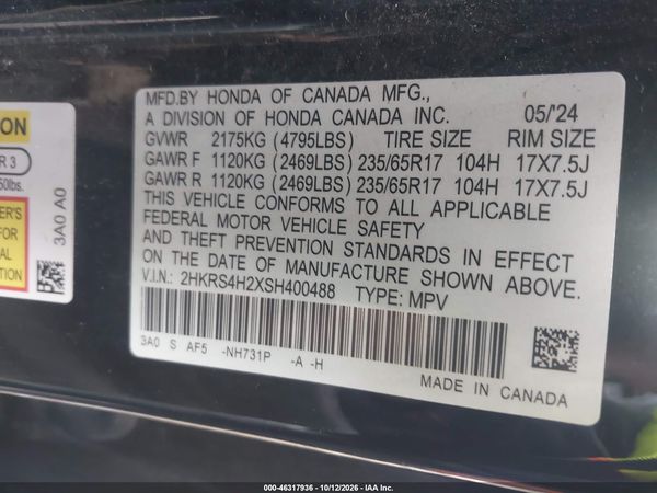 2025 HONDA CR-V LX AWD — I9