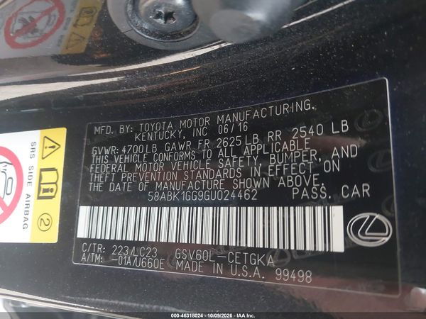 2016 LEXUS ES 350 — I9