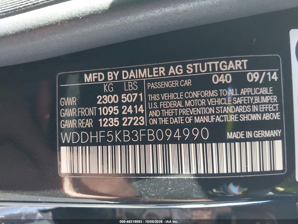 2015 MERCEDES-BENZ E 350 E350 — I9