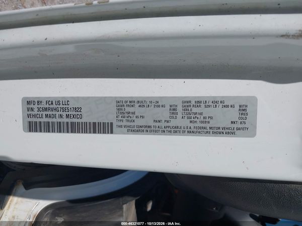 2025 RAM PROMASTER 3500 — I9