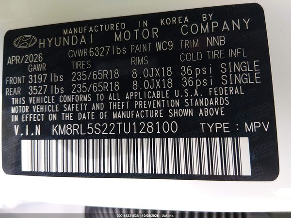 2026 HYUNDAI PALISADE SEL 7P — I9