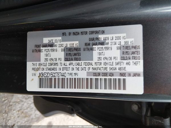 2016 MAZDA CX-5 GRAND TOURING — I9
