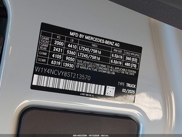 2025 MERCEDES-BENZ SPRINTER 2500 — I9