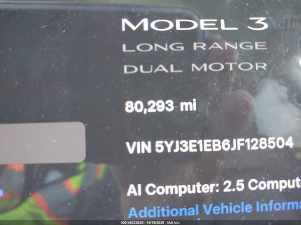 2018 TESLA MODEL 3 LONG RANGE/PERFORMANCE — I118