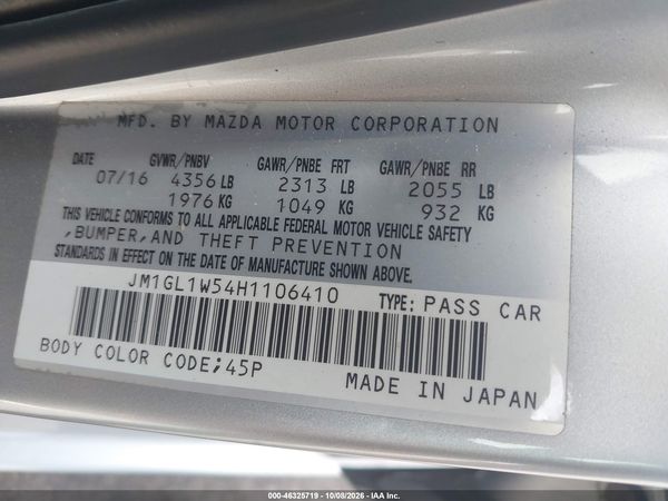 2017 MAZDA MAZDA6 GRAND TOURING — I9