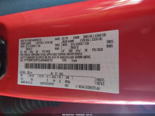 2020 FORD F-150 XL — I9