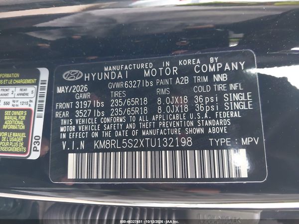 2026 HYUNDAI PALISADE SEL 7P — I9