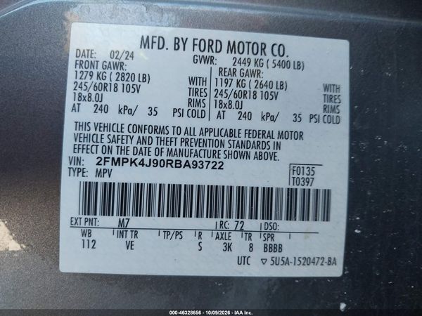 2024 FORD EDGE SEL — I9