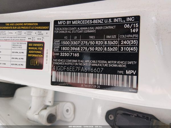 2015 MERCEDES-BENZ GL 450 4MATIC — I9