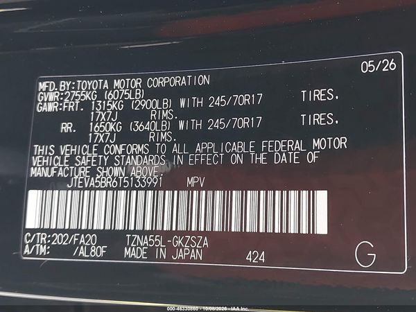 2026 TOYOTA 4RUNNER SR5 — I9