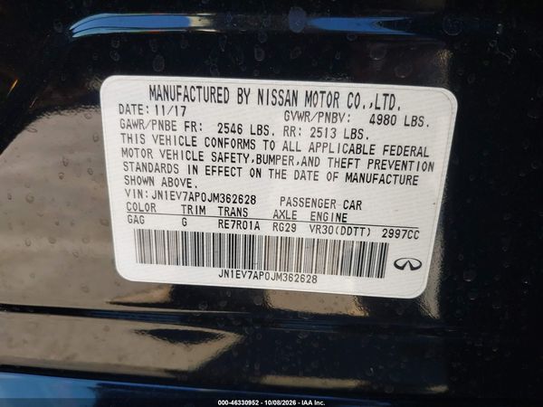 2018 INFINITI Q50 3.0T LUXE — I9