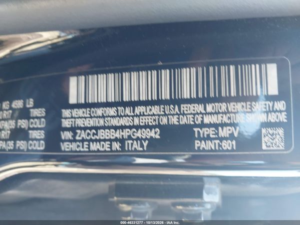 2017 JEEP RENEGADE LATITUDE 4X4 — I9