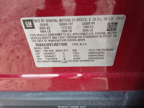 2018 CHEVROLET EQUINOX LT — I116