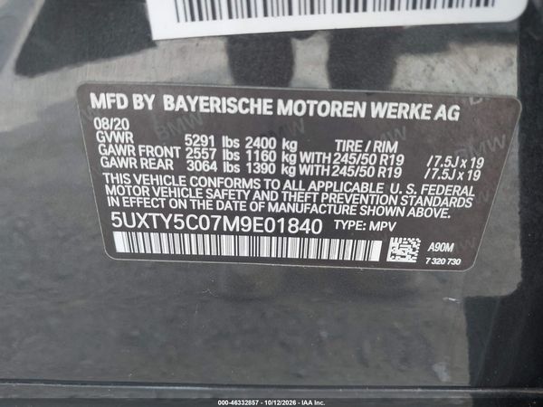 2021 BMW X3 XDRIVE30I — I9