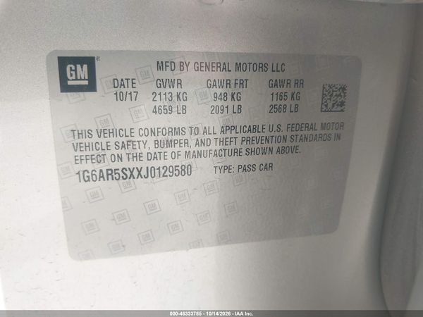 2018 CADILLAC CTS LUXURY — I9