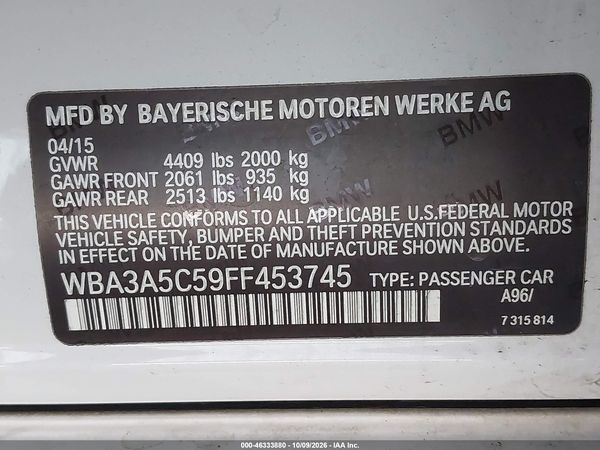 2015 BMW 328I — I9