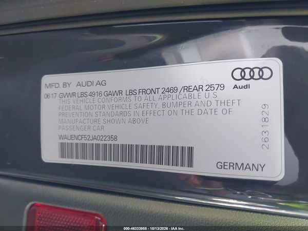 2018 AUDI A5 2.0T PREMIUM — I9