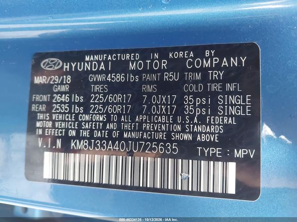 2018 HYUNDAI TUCSON SEL — I9