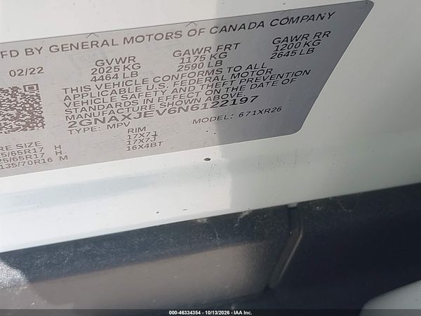 2022 CHEVROLET EQUINOX FWD 2FL — I9