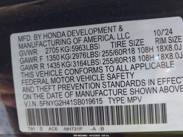 2025 HONDA PILOT EX-L — I9
