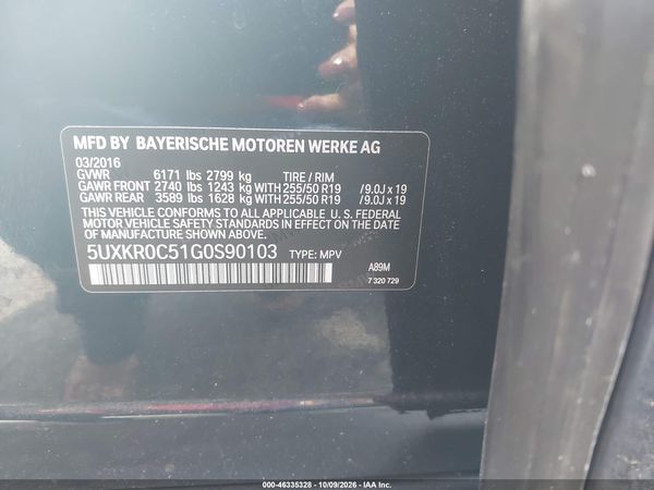 2016 BMW X5 XDRIVE35I — I9
