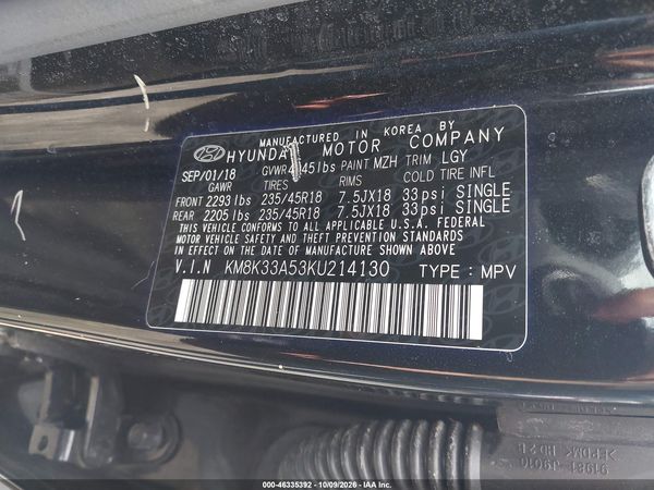 2019 HYUNDAI KONA LIMITED — I9