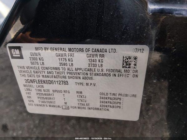 2013 CHEVROLET EQUINOX 1LT — I9