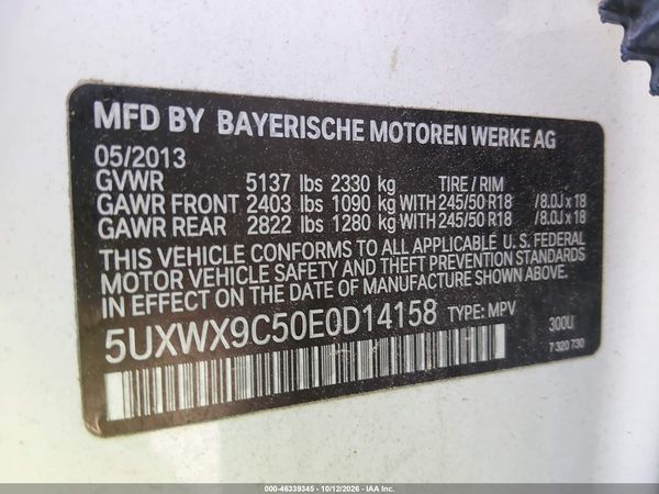 2014 BMW X3 XDRIVE28I — I9