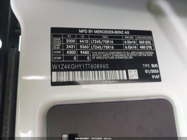 2026 MERCEDES-BENZ SPRINTER 2500 HIGH ROOF 4-CYL DIESEL — I9