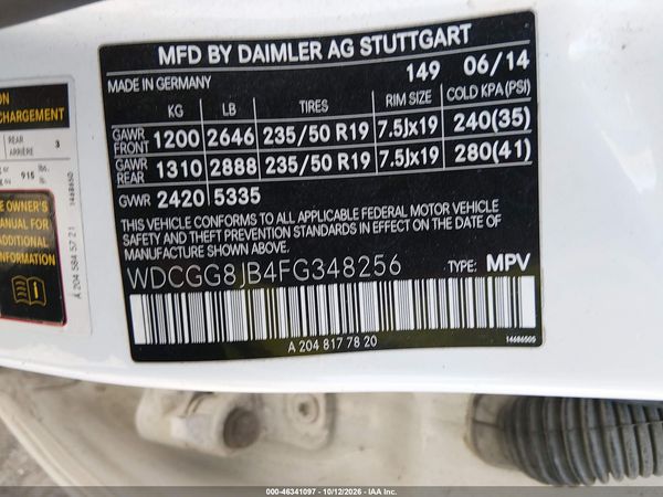 2015 MERCEDES-BENZ GLK 350 4MATIC — I9