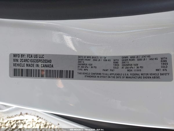 2025 CHRYSLER PACIFICA LIMITED — I9