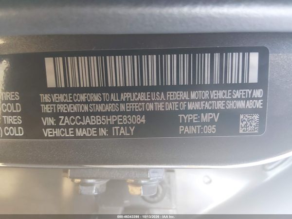 2017 JEEP RENEGADE LATITUDE FWD — I9